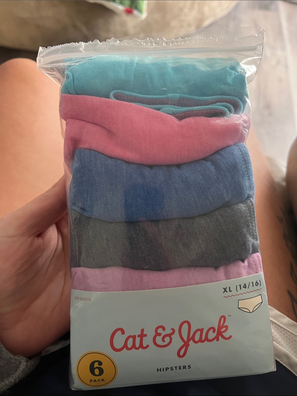 Cat & Jack Girls 6-Pack Hipster Underwear - Aqua, Pink, Blue, Gray, Lavender